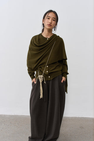 BALIANG Tent Wool Cardigan-Iris Green