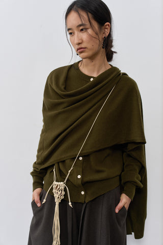 BALIANG Tent Wool Cardigan-Iris Green