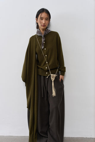 BALIANG Tent Wool Cardigan-Iris Green