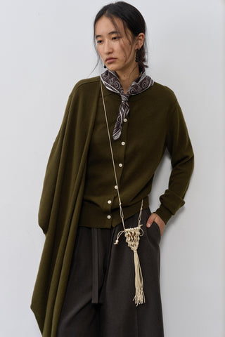 BALIANG Tent Wool Cardigan-Iris Green