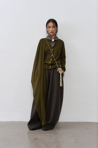 BALIANG Tent Wool Cardigan-Iris Green