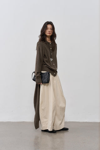 BALIANG Tent Wool Cardigan-Brown