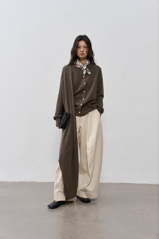 BALIANG Tent Wool Cardigan-Brown