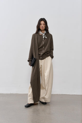 BALIANG Tent Wool Cardigan-Brown