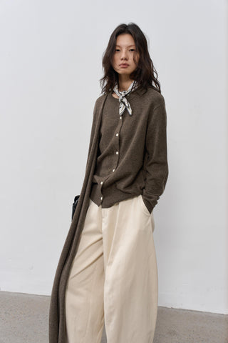 BALIANG Tent Wool Cardigan-Brown