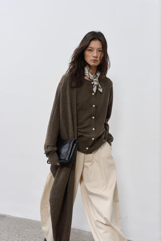 BALIANG Tent Wool Cardigan-Brown