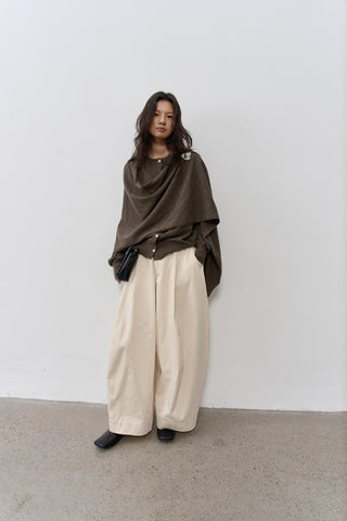 BALIANG Tent Wool Cardigan-Brown