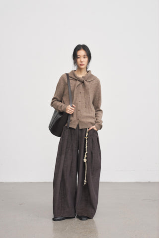 Baliang Brushed Balloon Pants-Wood Brown