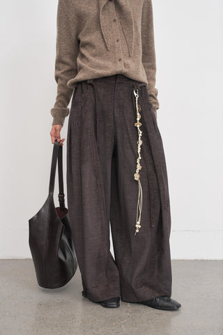 Baliang Brushed Balloon Pants-Wood Brown