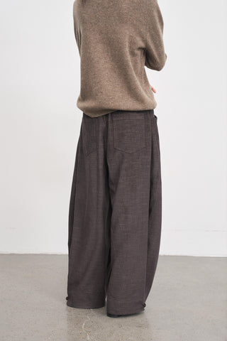 Baliang Brushed Balloon Pants-Wood Brown