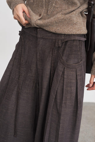 Baliang Brushed Balloon Pants-Wood Brown