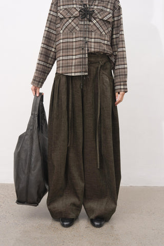 Baliang Brushed Balloon Pants-Pine Green