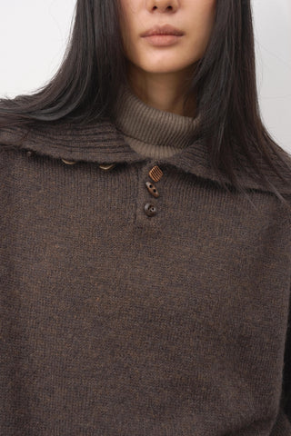 Baliang Ribbed Wool Blend Sweater-Ebony Brown