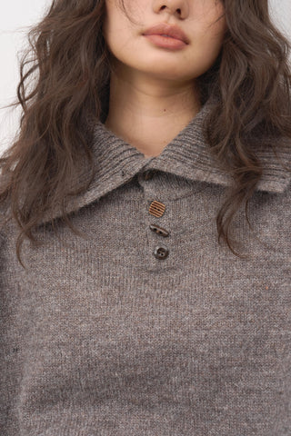 Baliang Ribbed Wool Blend Sweater-Gray