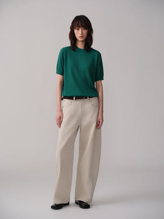 OPICLOTH Cotton-Linen Curved Pants