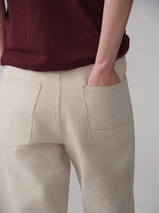 OPICLOTH Cotton-Linen Curved Pants