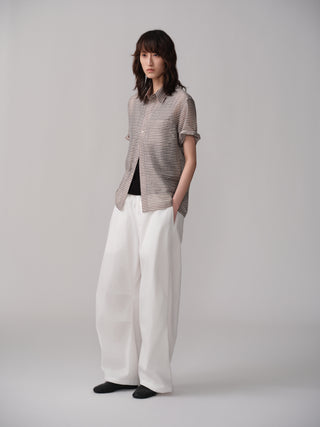 OPICLOTH Plaid Spread Collar Shirt