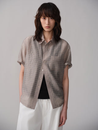 OPICLOTH Plaid Spread Collar Shirt