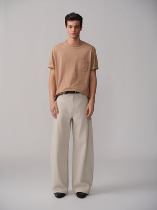 OPICLOTH Cotton-Linen Curved Pants