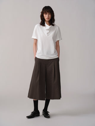 OPICLOTH Houndstooth A-Line Cropped Shorts