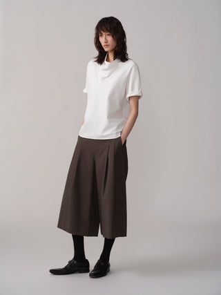 OPICLOTH Houndstooth A-Line Cropped Shorts