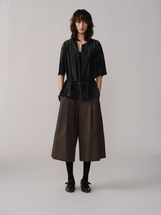 OPICLOTH Houndstooth A-Line Cropped Shorts