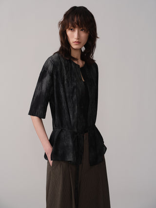OPICLOTH Floral Jacquard Shawl Collar