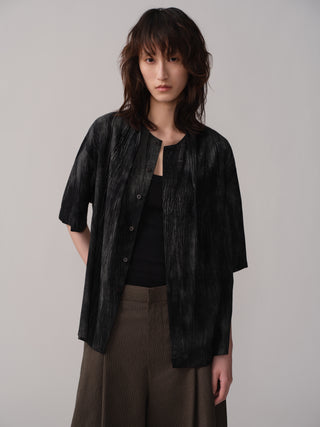 OPICLOTH Floral Jacquard Shawl Collar