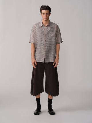 OPICLOTH Plaid Spread Collar Shirt