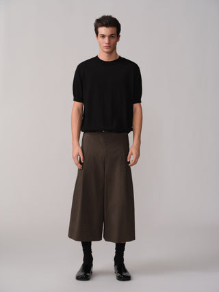 OPICLOTH Houndstooth A-Line Cropped Shorts