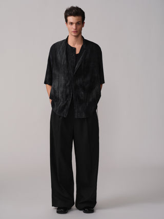 OPICLOTH Floral Jacquard Shawl Collar