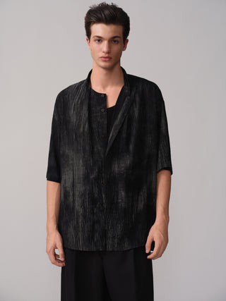 OPICLOTH Floral Jacquard Shawl Collar
