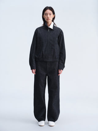 OPICLOTH Linen Denim Harrington Jacket