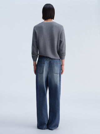 OPICLOTH Waffle Knit Henley Top-Gray