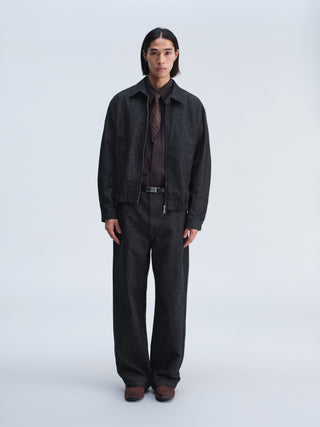OPICLOTH Linen Denim Harrington Jacket