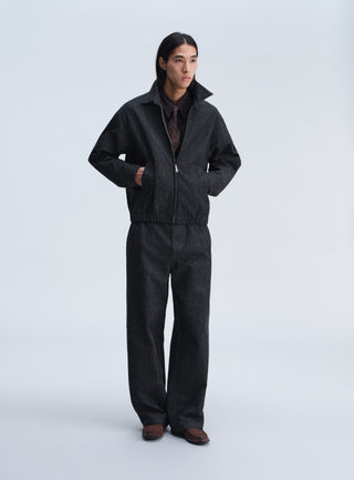 OPICLOTH Linen Denim Harrington Jacket