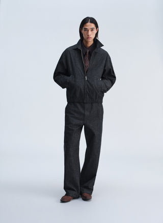 OPICLOTH Linen Denim Harrington Jacket