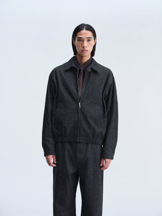OPICLOTH Linen Denim Harrington Jacket