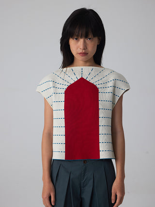 597c Contrast Knit Top