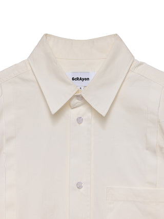 6CRAYON Patchwork Poplin Embroidered Shirt-Ivory