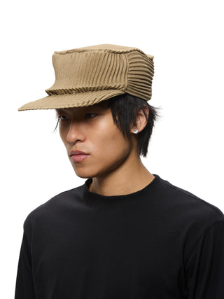 6CRAYON Pleated Flat Top Stretch Baseball Cap-Army Green