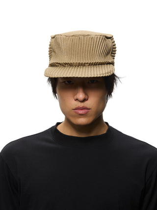 6CRAYON Pleated Flat Top Stretch Baseball Cap-Army Green