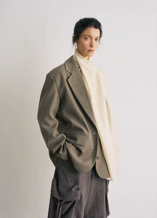 BALIANG Nomadic Scarf Blazer-Husk Green