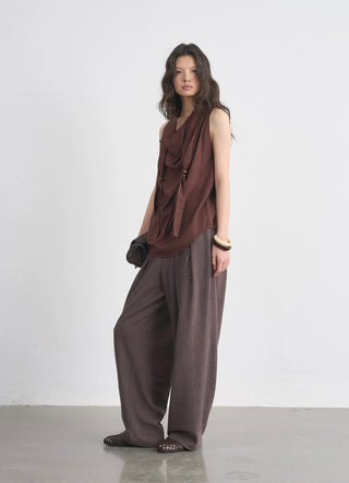 BALIANG Rattan Curved Pants-Forest Brown