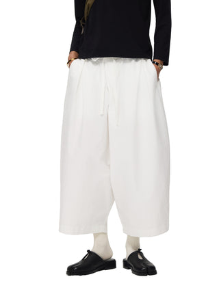 6CRAYON Black Cropped Casual Pants-White