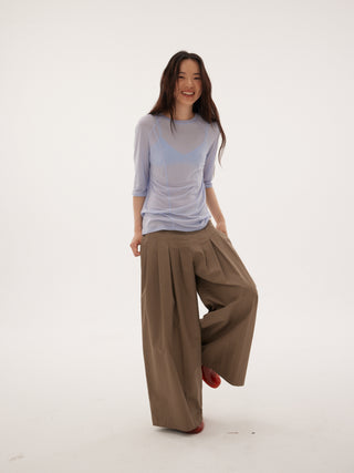 597c Pleated Wide-Leg Trousers
