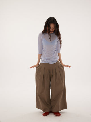597c Pleated Wide-Leg Trousers