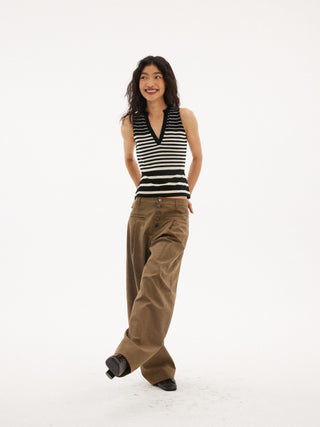 597c Casual Curved Pants