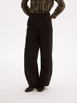 597c Contrast Stitch Wide-Leg Pants