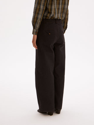 597c Contrast Stitch Wide-Leg Pants